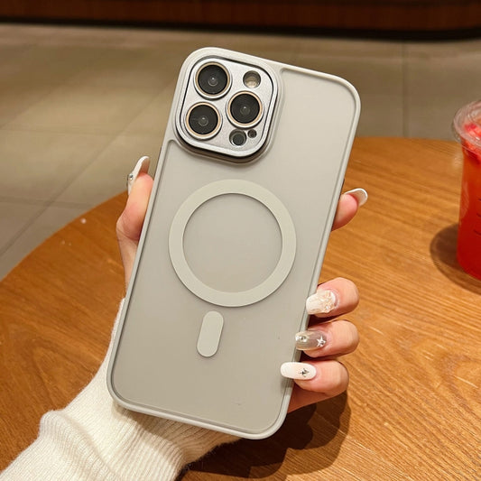 For iPhone 14 Pro Max Skin Feel MagSafe Phone Case with Lens Film(Primary Color) by buy2fix