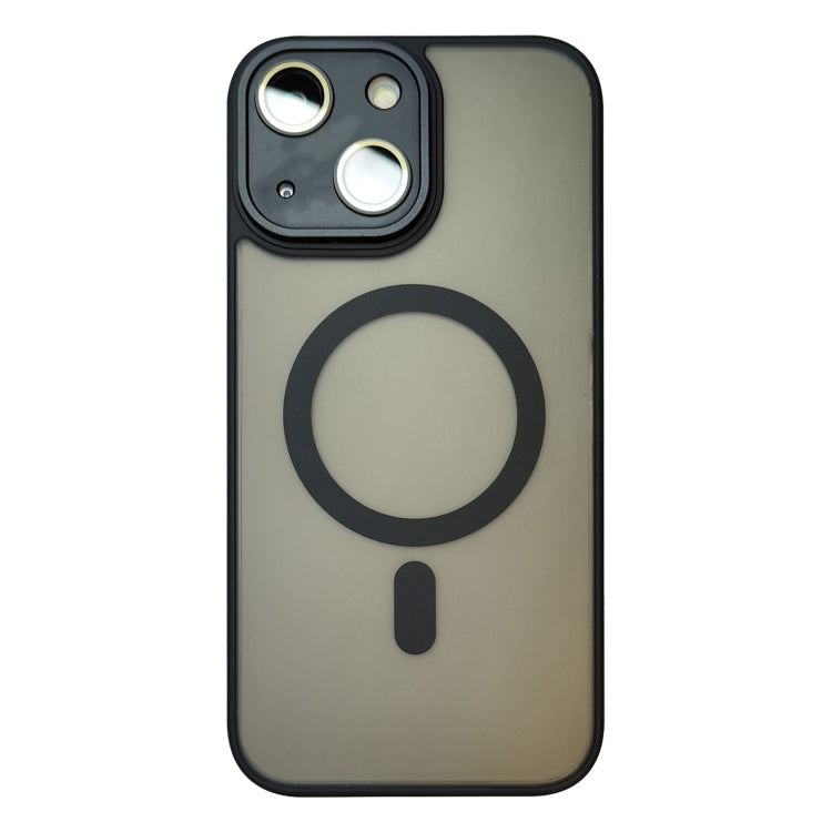 For iPhone 13 Skin Feel MagSafe Phone Case with Lens Film(Black) - iPhone 13 Cases by buy2fix | Online Shopping UK | buy2fix