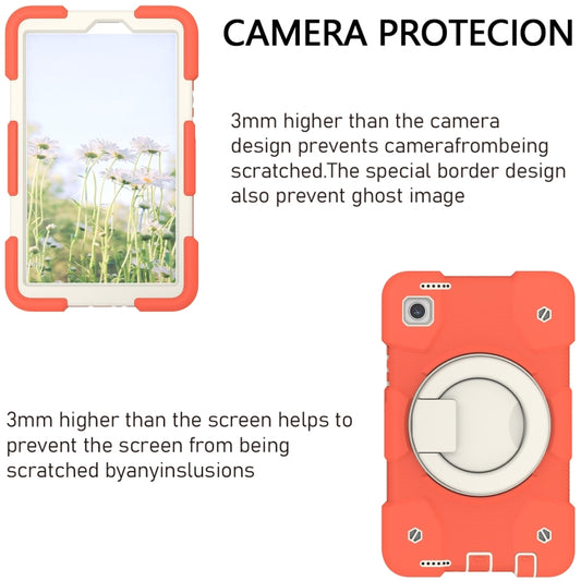 For Samsung Galaxy Tab A9 8.7 2023 Silicone Hybrid PC Tablet Case with Shoulders Strap(Coral Orange) - Galaxy Tab A9 by buy2fix | Online Shopping UK | buy2fix