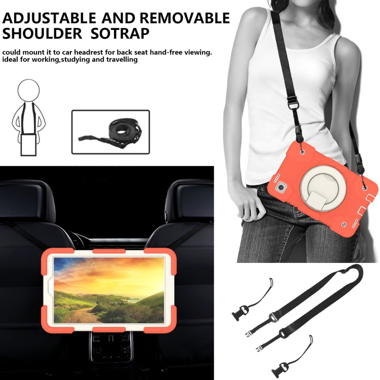 For Samsung Galaxy Tab A9 8.7 2023 Silicone Hybrid PC Tablet Case with Shoulders Strap(Coral Orange) - Galaxy Tab A9 by buy2fix | Online Shopping UK | buy2fix
