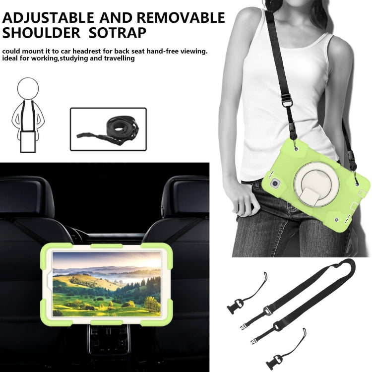 For Samsung Galaxy Tab A9 8.7 2023 Silicone Hybrid PC Tablet Case with Shoulders Strap(Green) - Galaxy Tab A9 by buy2fix | Online Shopping UK | buy2fix