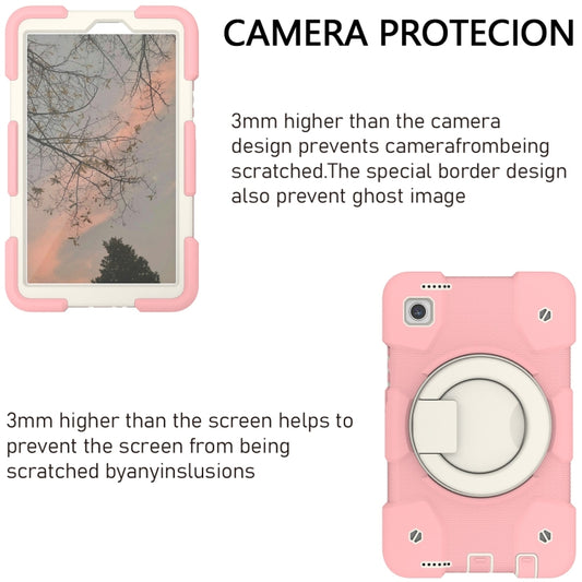 For Samsung Galaxy Tab A9 8.7 2023 Silicone Hybrid PC Tablet Case with Shoulders Strap(Pink) - Galaxy Tab A9 by buy2fix | Online Shopping UK | buy2fix
