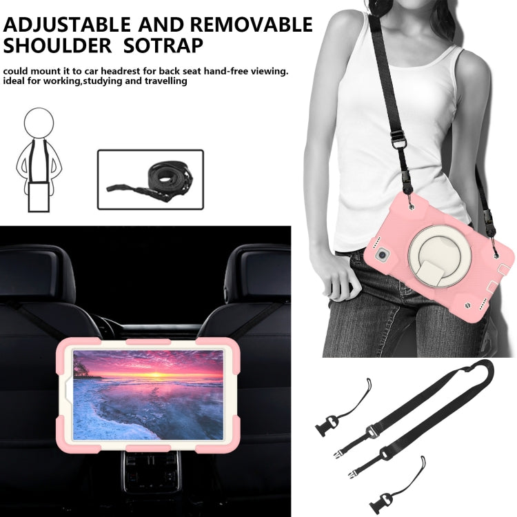 For Samsung Galaxy Tab A9 8.7 2023 Silicone Hybrid PC Tablet Case with Shoulders Strap(Pink) - Galaxy Tab A9 by buy2fix | Online Shopping UK | buy2fix