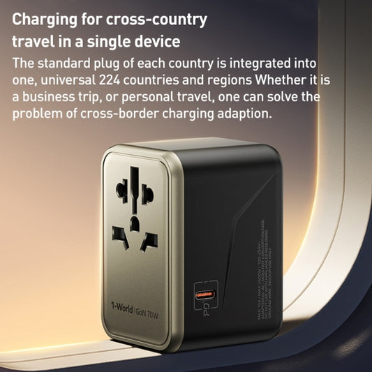 MOMAX 1-World UA8 PD 70W Fast Charger Power Adapter(Gold) by MOMAX