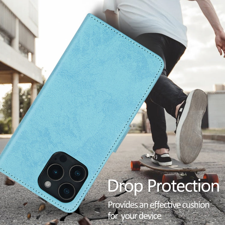 For iPhone 16 Pro Max 2 in 1 Detachable Phone Leather Case(Blue) by buy2fix