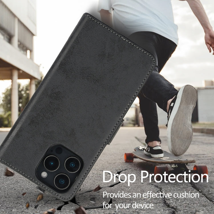 For iPhone 16 Pro 2 in 1 Detachable Phone Leather Case(Black) by buy2fix