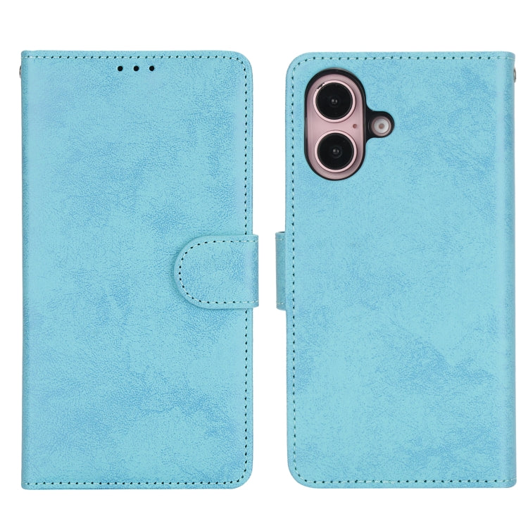 For iPhone 16 2 in 1 Detachable Phone Leather Case(Blue) - iPhone 16 Cases by buy2fix | Online Shopping UK | buy2fix