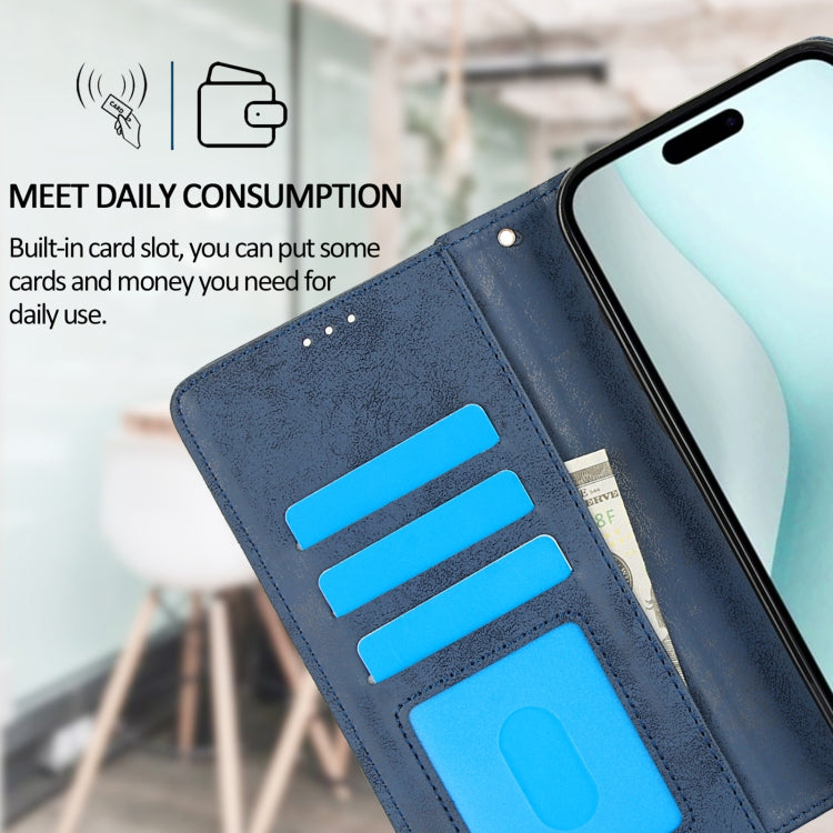 For iPhone 16 2 in 1 Detachable Phone Leather Case(Dark Blue) - iPhone 16 Cases by buy2fix | Online Shopping UK | buy2fix