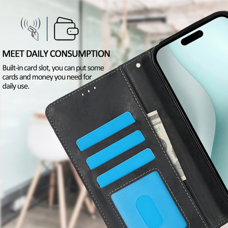 For iPhone 16 2 in 1 Detachable Phone Leather Case(Black) - iPhone 16 Cases by buy2fix | Online Shopping UK | buy2fix