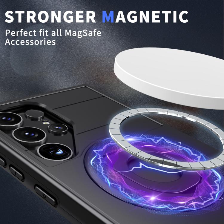 For Samsung Galaxy S24 Ultra 5G Armor MagSafe Ring Holder Phone Case(Black) - Galaxy S24 Ultra 5G Cases by buy2fix | Online Shopping UK | buy2fix