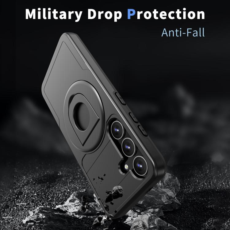 For Samsung Galaxy S24+ 5G Armor MagSafe Ring Holder Phone Case(Black) - Galaxy S24+ 5G Cases by buy2fix | Online Shopping UK | buy2fix