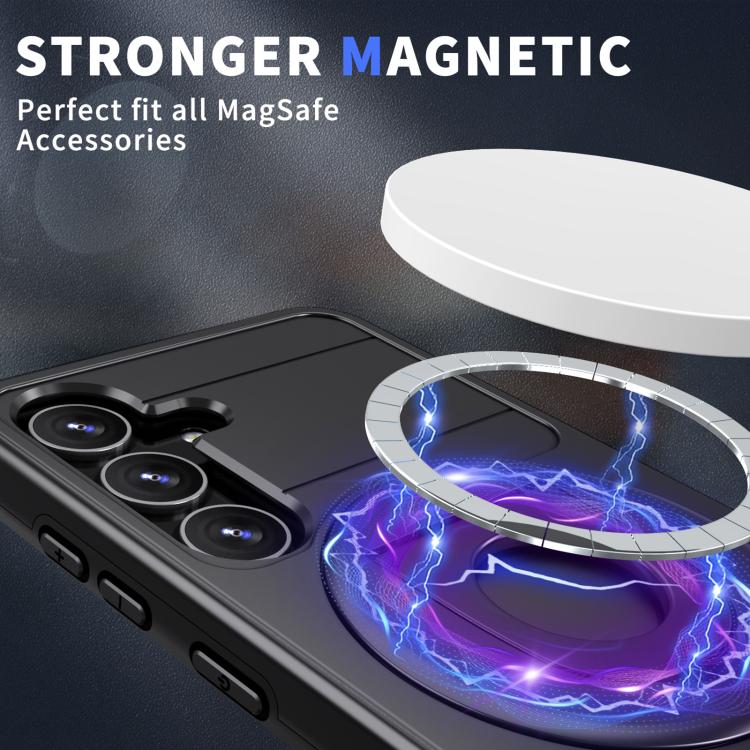 For Samsung Galaxy S24+ 5G Armor MagSafe Ring Holder Phone Case(Black) - Galaxy S24+ 5G Cases by buy2fix | Online Shopping UK | buy2fix