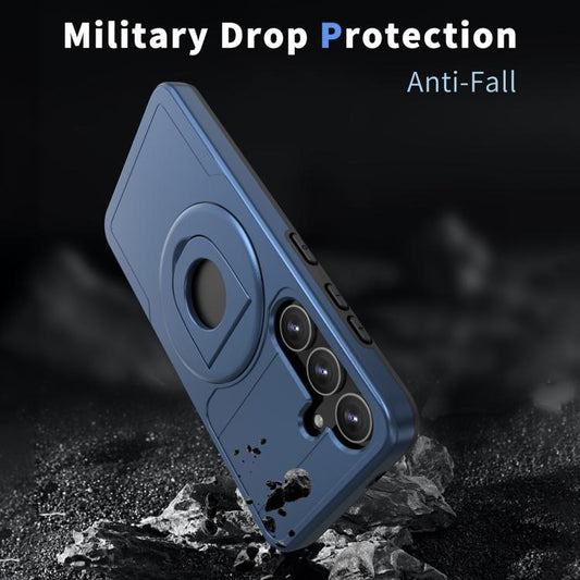 For Samsung Galaxy S24+ 5G Armor MagSafe Ring Holder Phone Case(Blue) - Galaxy S24+ 5G Cases by buy2fix | Online Shopping UK | buy2fix