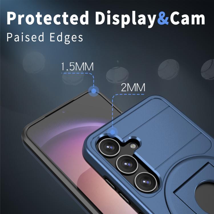 For Samsung Galaxy S24+ 5G Armor MagSafe Ring Holder Phone Case(Blue) - Galaxy S24+ 5G Cases by buy2fix | Online Shopping UK | buy2fix