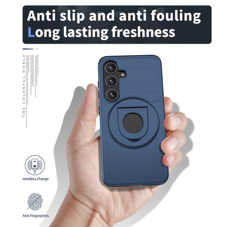 For Samsung Galaxy S24+ 5G Armor MagSafe Ring Holder Phone Case(Blue) - Galaxy S24+ 5G Cases by buy2fix | Online Shopping UK | buy2fix