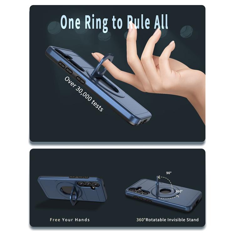 For Samsung Galaxy S24+ 5G Armor MagSafe Ring Holder Phone Case(Blue) - Galaxy S24+ 5G Cases by buy2fix | Online Shopping UK | buy2fix