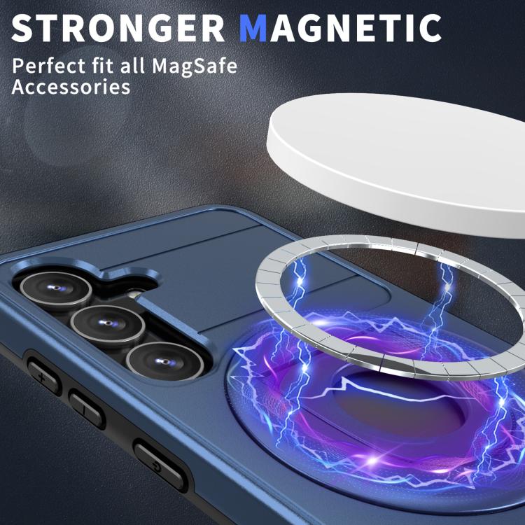 For Samsung Galaxy S24+ 5G Armor MagSafe Ring Holder Phone Case(Blue) - Galaxy S24+ 5G Cases by buy2fix | Online Shopping UK | buy2fix