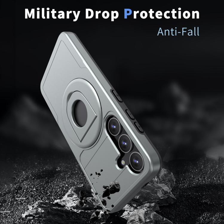 For Samsung Galaxy S24+ 5G Armor MagSafe Ring Holder Phone Case(Titanium Grey) - Galaxy S24+ 5G Cases by buy2fix | Online Shopping UK | buy2fix