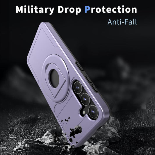 For Samsung Galaxy S24+ 5G Armor MagSafe Ring Holder Phone Case(Puple) - Galaxy S24+ 5G Cases by buy2fix | Online Shopping UK | buy2fix