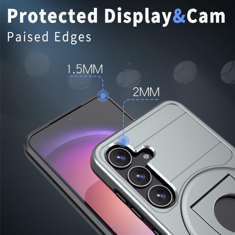 For Samsung Galaxy S24 5G Armor MagSafe Ring Holder Phone Case(Titanium Grey) - Galaxy S24 5G Cases by buy2fix | Online Shopping UK | buy2fix