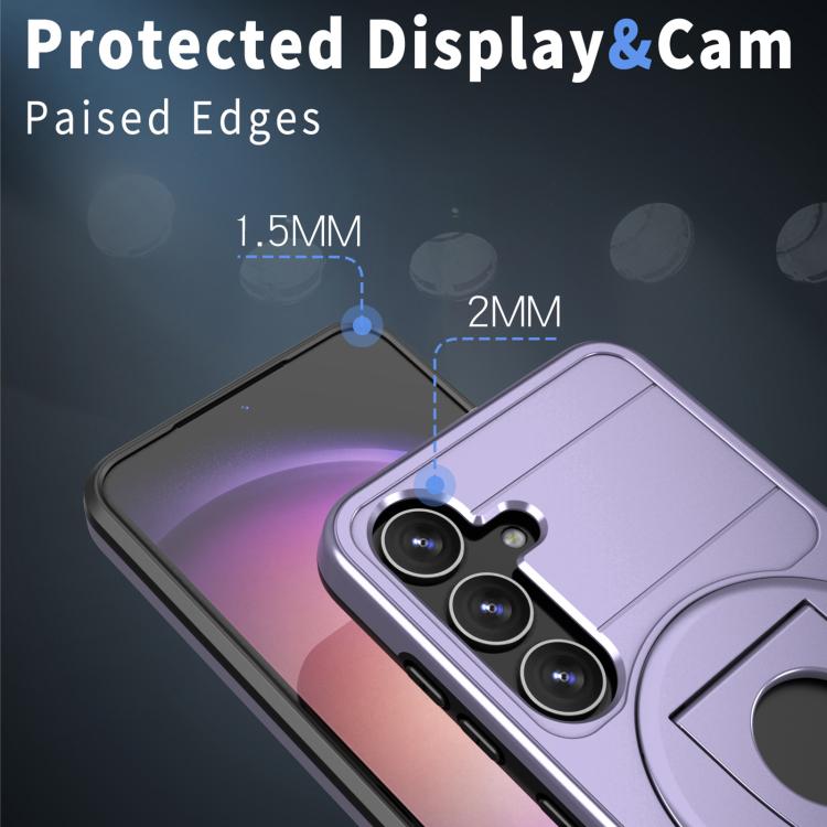 For Samsung Galaxy S24 5G Armor MagSafe Ring Holder Phone Case(Puple) - Galaxy S24 5G Cases by buy2fix | Online Shopping UK | buy2fix
