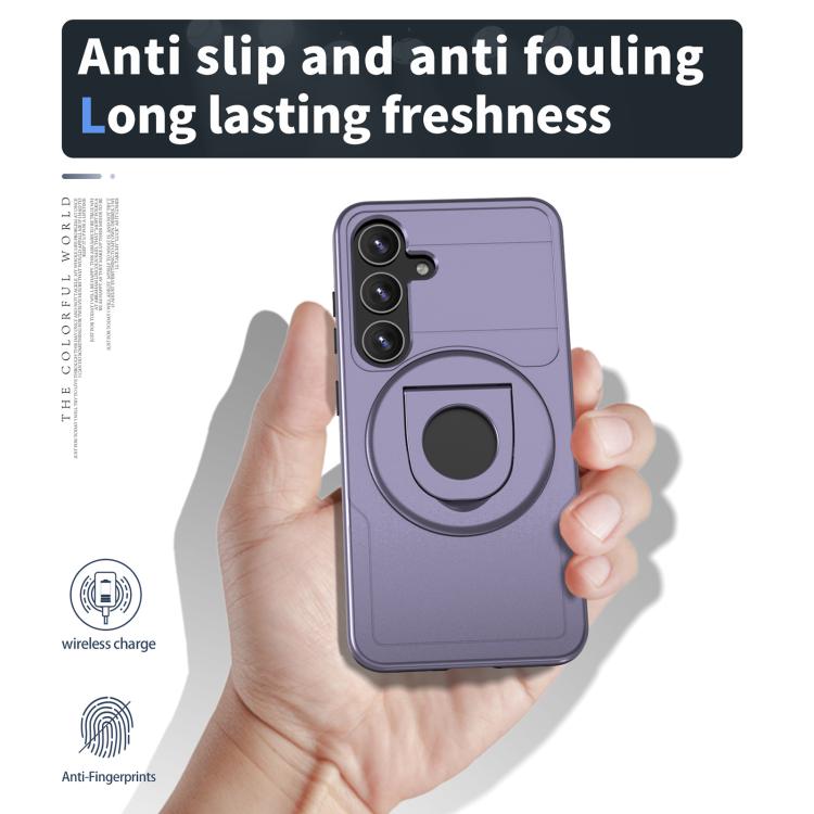 For Samsung Galaxy S24 5G Armor MagSafe Ring Holder Phone Case(Puple) - Galaxy S24 5G Cases by buy2fix | Online Shopping UK | buy2fix