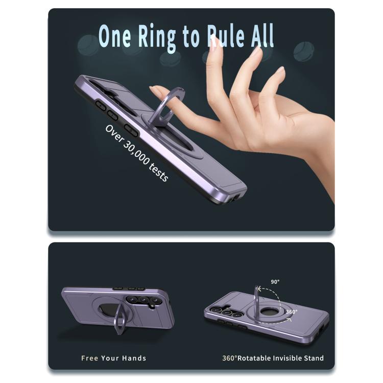 For Samsung Galaxy S24 5G Armor MagSafe Ring Holder Phone Case(Puple) - Galaxy S24 5G Cases by buy2fix | Online Shopping UK | buy2fix