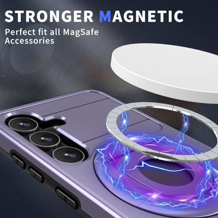 For Samsung Galaxy S24 5G Armor MagSafe Ring Holder Phone Case(Puple) - Galaxy S24 5G Cases by buy2fix | Online Shopping UK | buy2fix