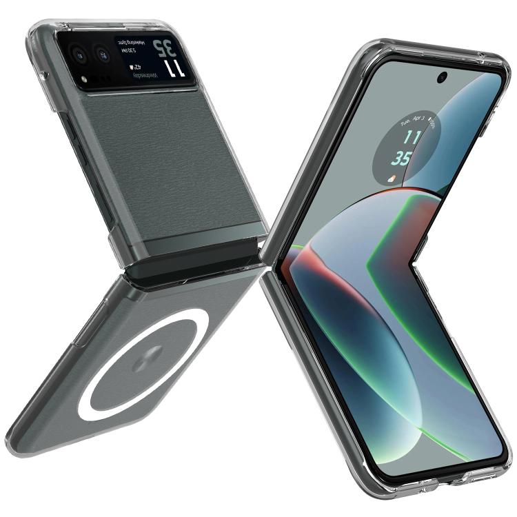 For Motorola Razr+ 2023 Scratchproof PC Transparent MagSafe Phone Case - Motorola Cases by buy2fix | Online Shopping UK | buy2fix