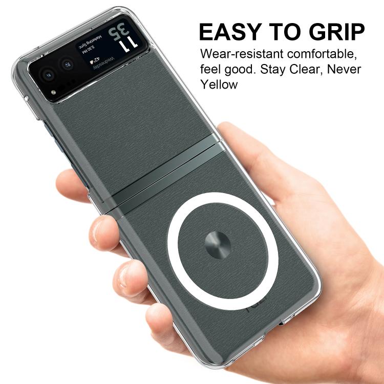 For Motorola Razr+ 2023 Scratchproof PC Transparent MagSafe Phone Case - Motorola Cases by buy2fix | Online Shopping UK | buy2fix