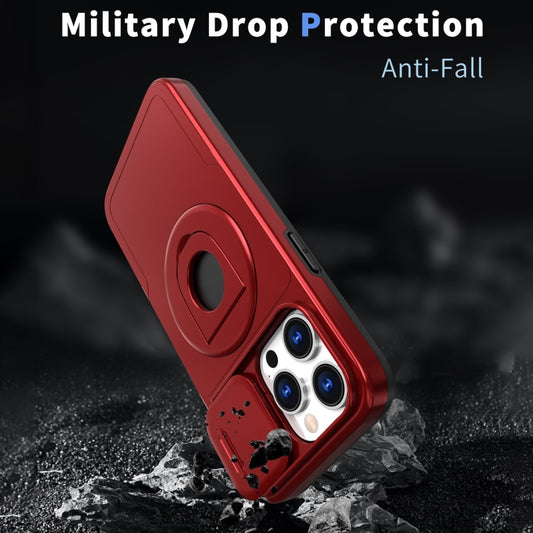 For iPhone 14 Pro Camshield MagSafe Ring Holder Armor Phone Case(Red) by buy2fix