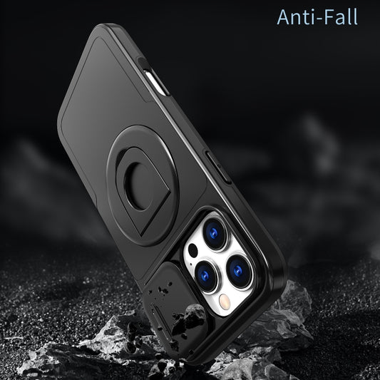 For iPhone 16 Pro Max Camshield MagSafe Ring Holder Armor Phone Case(Black) by buy2fix