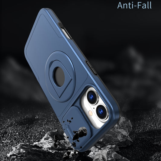 For iPhone 16 Plus Camshield MagSafe Ring Holder Armor Phone Case(Blue) by buy2fix