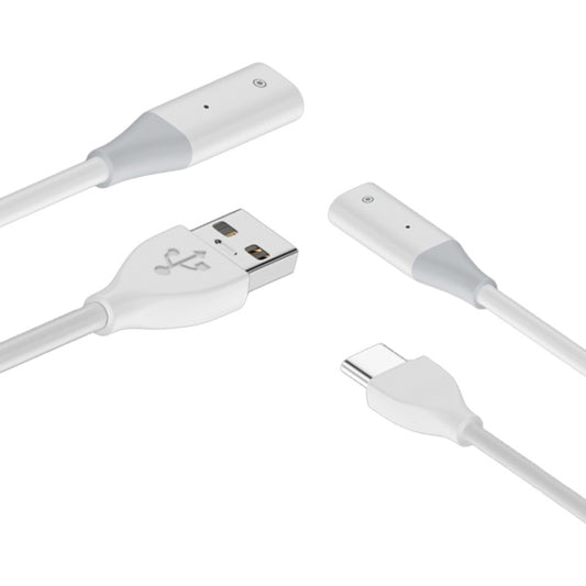 For Apple Pencil 1 USB-C / Type-C to 8 Pin Stylus Charging Cable with Indicator Light, Length:1m(White) by buy2fix