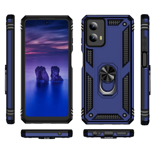 For Motorola Moto G Play 5G 2024 Shockproof TPU + PC Phone Case with Holder(Blue) by buy2fix