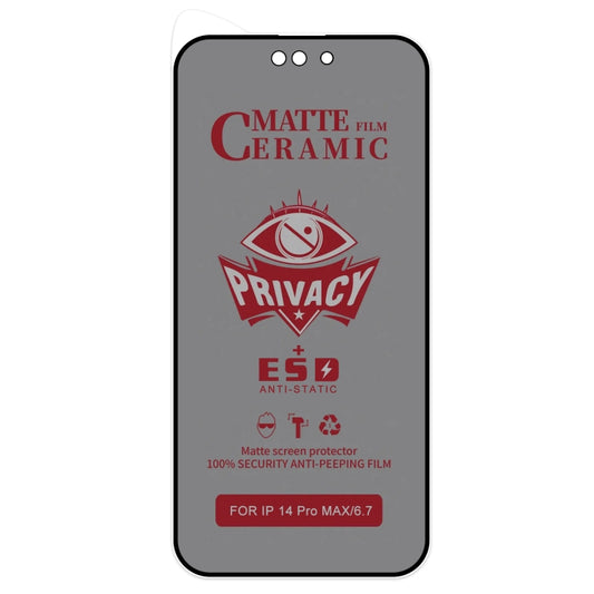 For iPhone 14 Pro Max Full Coverage Frosted Privacy Ceramic Film by buy2fix