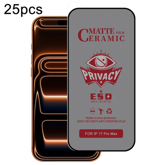 For iPhone 17 Pro Max 25pcs Full Coverage Frosted Privacy Ceramic Film - iPhone 17 Pro Max Tempered Glass by buy2fix | Online Shopping UK | buy2fix