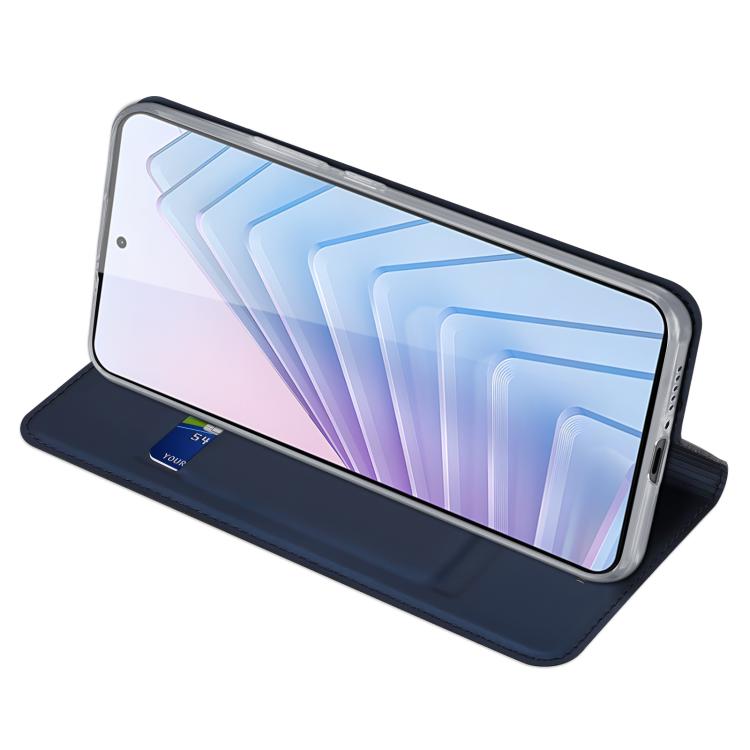 For Redmi Note 14 5G DUX DUCIS Skin Pro Series Flip Leather Phone Case(Blue) - Note 14 Cases by DUX DUCIS | Online Shopping UK | buy2fix