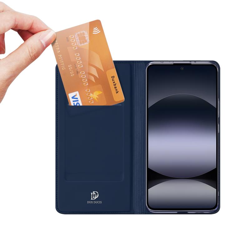 For Redmi Note 14 4G 163.25mm DUX DUCIS Skin Pro Series Flip Leather Phone Case(Blue) - Note 14 Cases by DUX DUCIS | Online Shopping UK | buy2fix