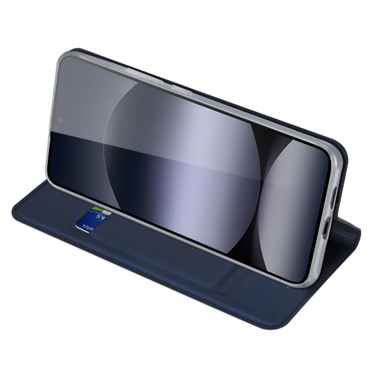 For Redmi Note 14 4G 163.25mm DUX DUCIS Skin Pro Series Flip Leather Phone Case(Blue) - Note 14 Cases by DUX DUCIS | Online Shopping UK | buy2fix