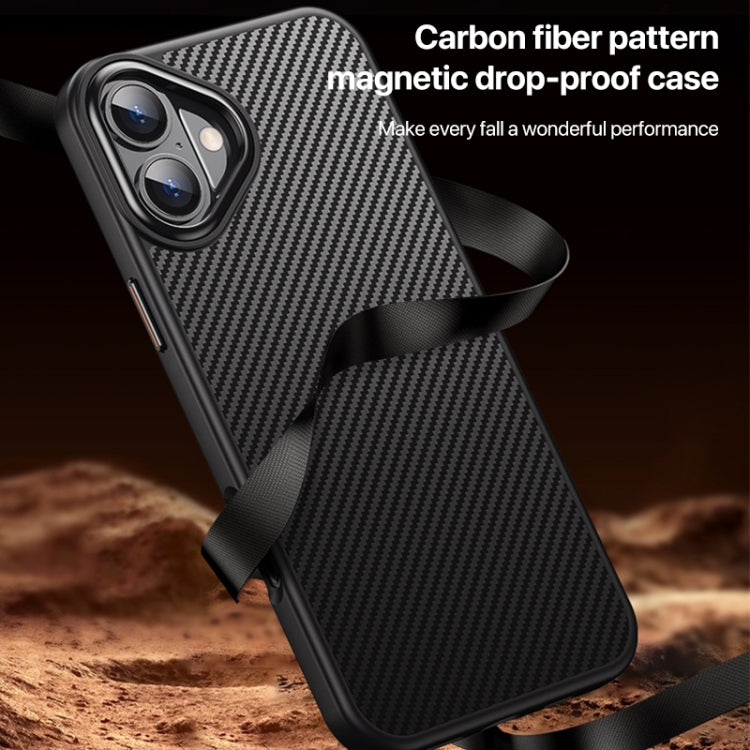 For iPhone 16 Plus Kevlar Fiber Shockproof MagSafe Phone Case(Black) by buy2fix