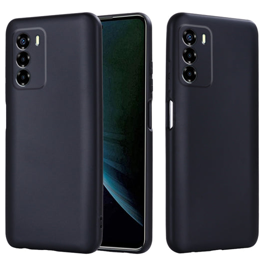 For ZTE Blade V40 Smart Pure Color Liquid Silicone Shockproof Phone Case(Black) by buy2fix