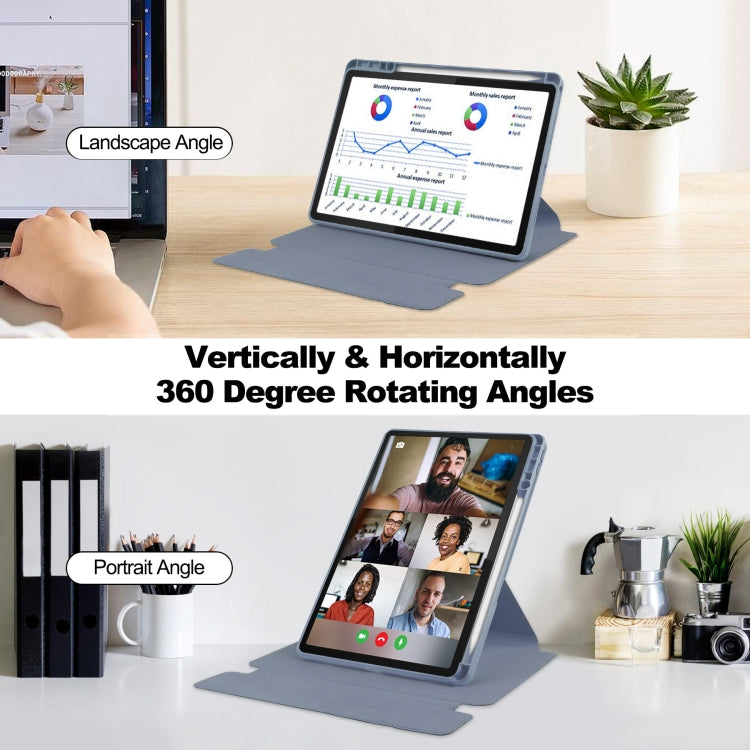 For Lenovo Tab M11/Xiaoxin Pad 11 2024 360 Rotation Transparent Smart Leather Case(Lavender) by buy2fix