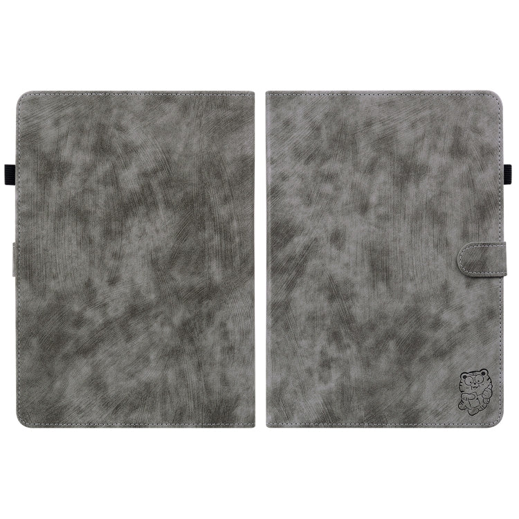 For Amazon Kindle Paperwhite 5 2024 Tiger Pattern Flip Leather Tablet Case(Grey) - Amazon by buy2fix | Online Shopping UK | buy2fix