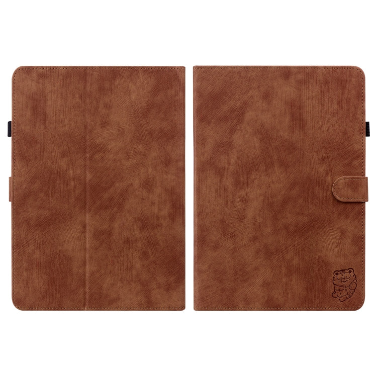 For Amazon Kindle Paperwhite 5 2023 2024 Tiger Pattern Flip Leather Tablet Case(Brown) - Amazon by buy2fix | Online Shopping UK | buy2fix