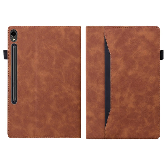 For Samsung Galaxy Tab S9+ /S8+ /S7+ Splicing Shockproof Smart Leather Tablet Case(Brown) by buy2fix
