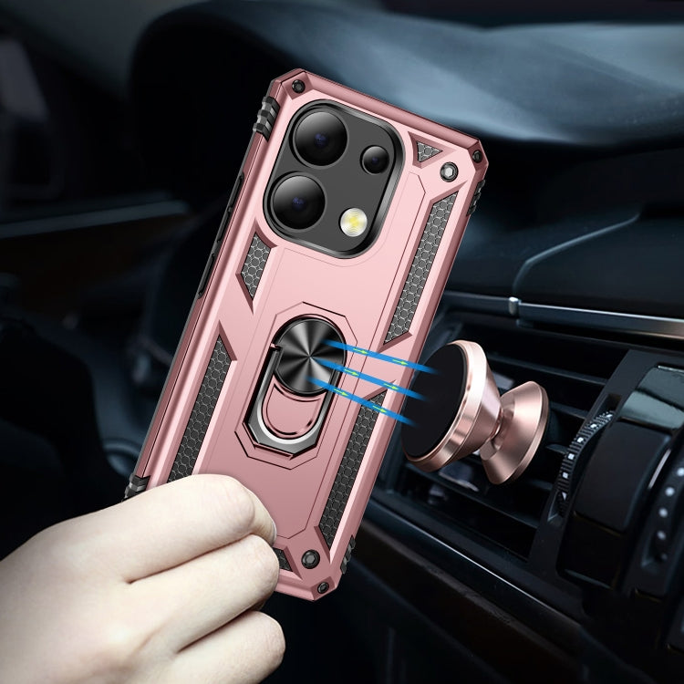 For Xiaomi Redmi Note 13 4G Shockproof TPU + PC Phone Case with Holder(Rose Gold) - Xiaomi Cases by buy2fix | Online Shopping UK | buy2fix