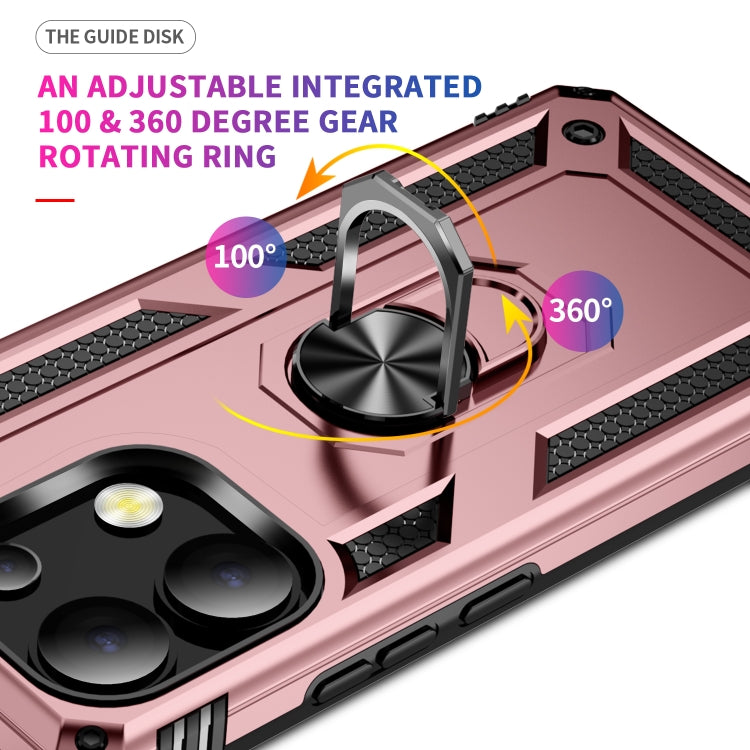 For Xiaomi Redmi Note 13 4G Shockproof TPU + PC Phone Case with Holder(Rose Gold) - Xiaomi Cases by buy2fix | Online Shopping UK | buy2fix