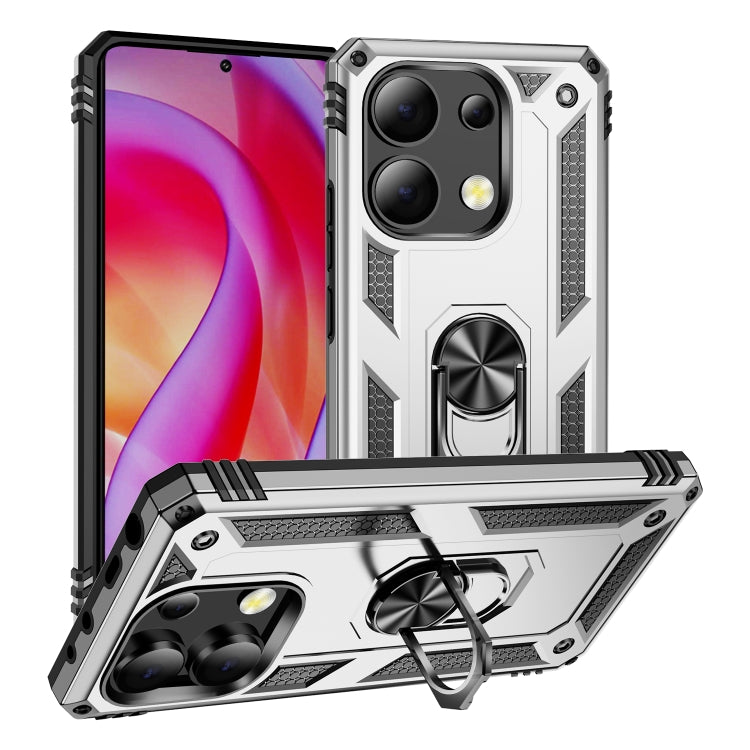 For Xiaomi Redmi Note 13 Pro+ 5G Shockproof TPU + PC Phone Case with Holder(Silver) - Xiaomi Cases by buy2fix | Online Shopping UK | buy2fix