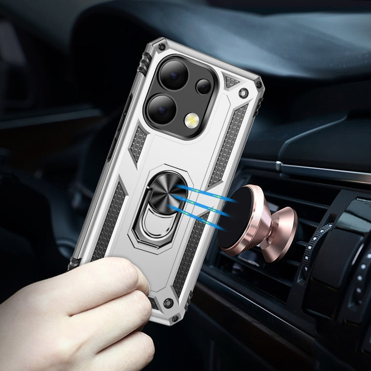 For Xiaomi Redmi Note 13 Pro+ 5G Shockproof TPU + PC Phone Case with Holder(Silver) - Xiaomi Cases by buy2fix | Online Shopping UK | buy2fix